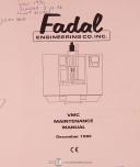 Fadal-Fadal VMC CNC88 HS, Maintenance Parts and Electrical Schematics Manual 1995-4020-CNC-CNC 88-01